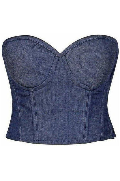 Lavish Blue Denim Underwire Bustier