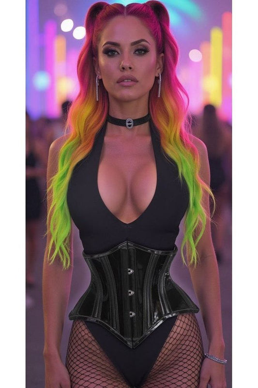 Lavish Clear Black Curvy Cut Mini Cincher Corset