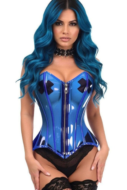 Lavish Clear Blue Overbust Corset