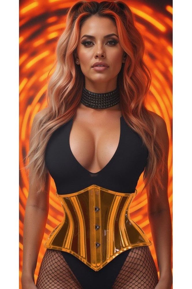 Lavish Clear Orange Curvy Cut Mini Cincher Corset
