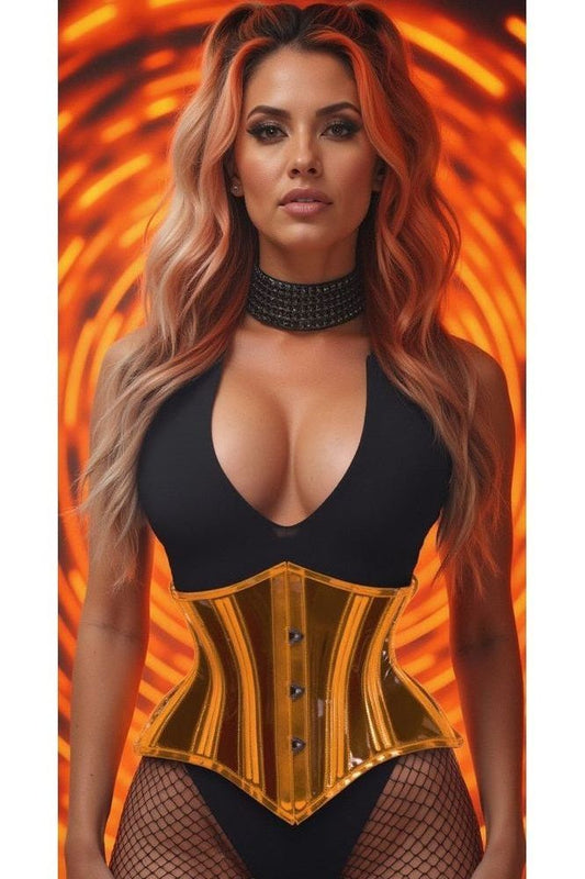 Lavish Clear Orange Curvy Cut Mini Cincher Corset