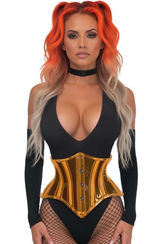 Lavish Clear Orange Curvy Cut Mini Cincher Corset