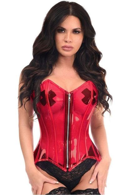Lavish Clear Red Overbust Corset