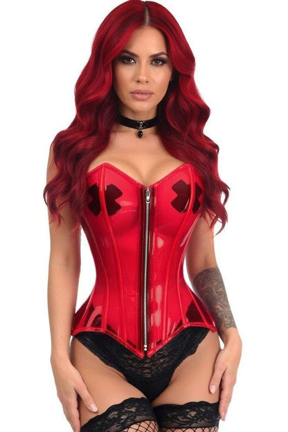 Lavish Clear Red Overbust Corset