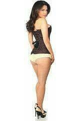 Lavish Dark Brown Lace Overbust Corset w/Zipper.