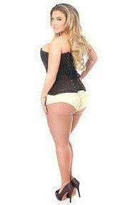 Lavish Dark Brown Lace Overbust Corset w/Zipper.