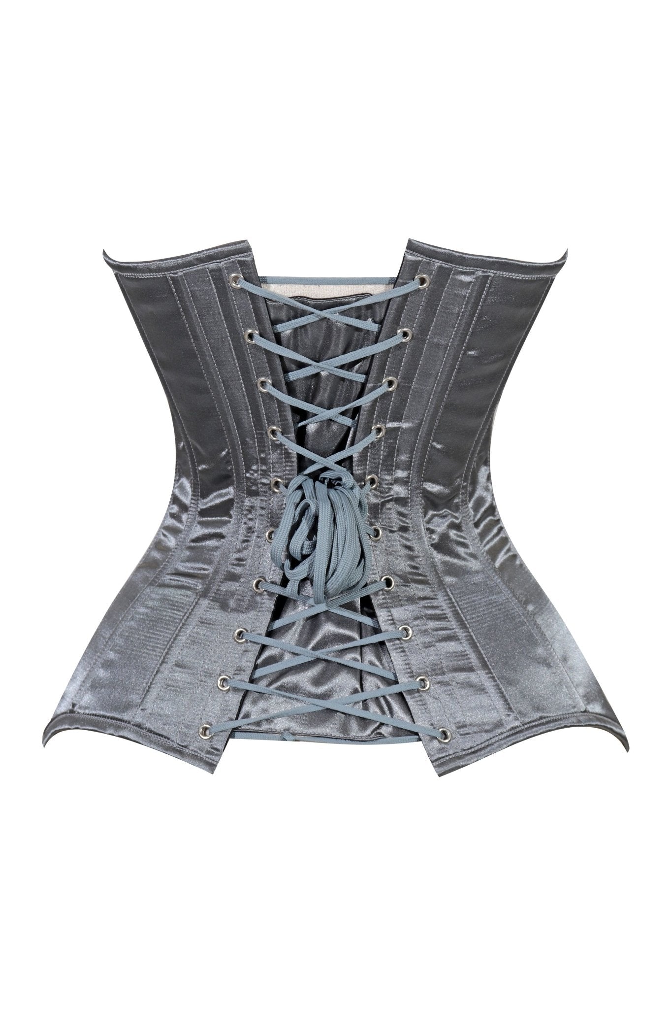 Lavish Dark Silver Overbust Corset Sweetheart Neckline Busk Closure