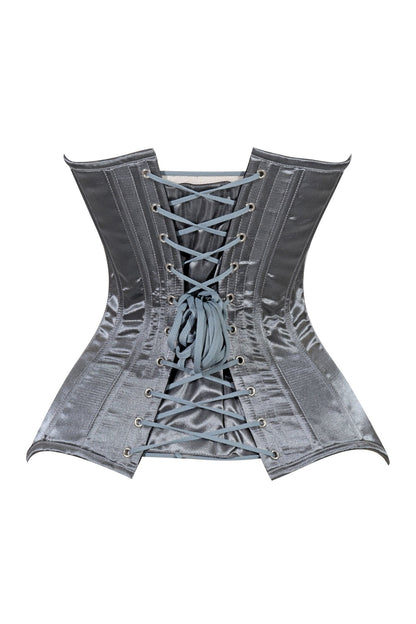 Lavish Dark Silver Overbust Corset Sweetheart Neckline Busk Closure