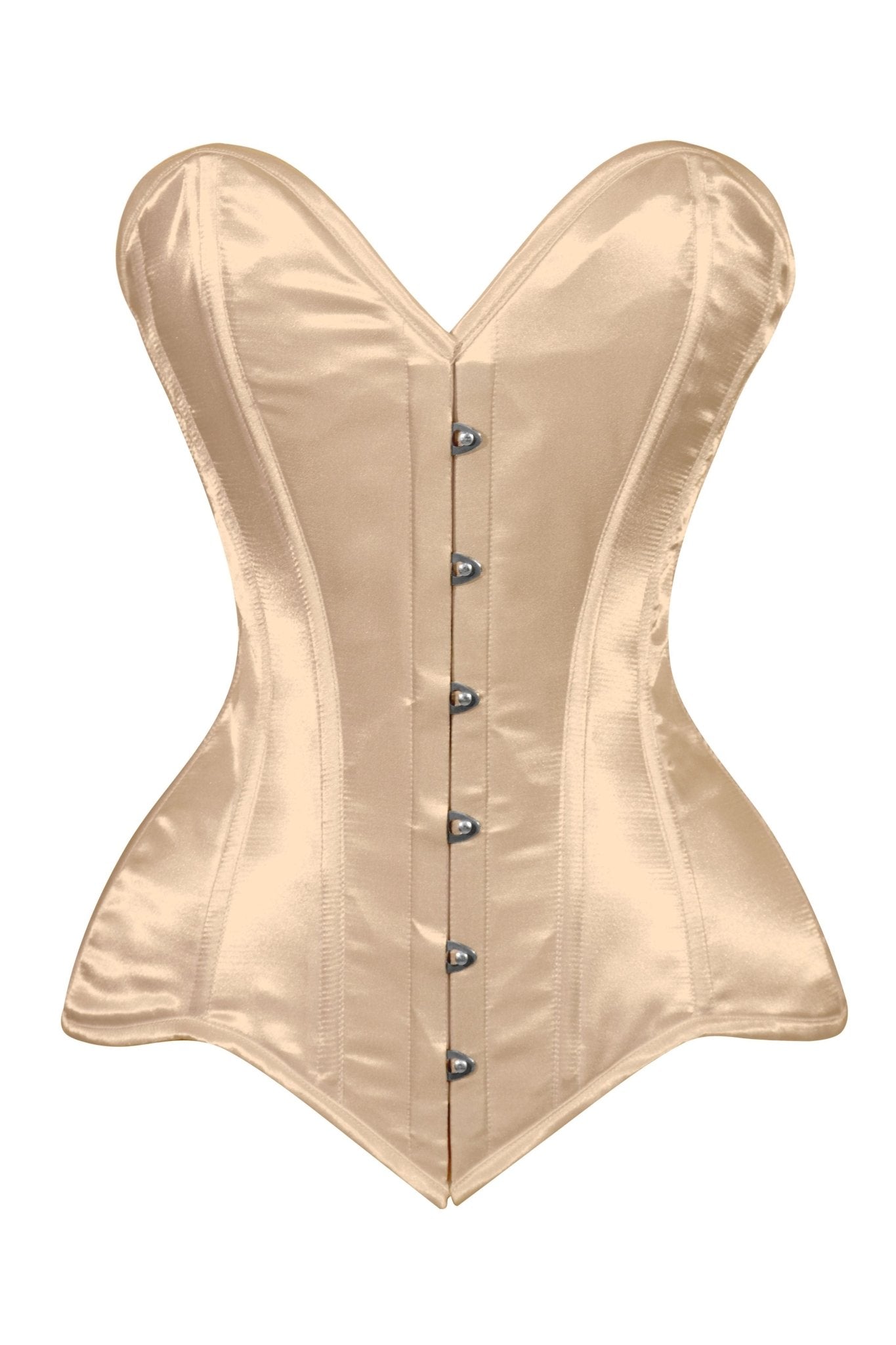 Lavish Gold Satin Overbust Corset Sweetheart Neckline Busk Closure ...