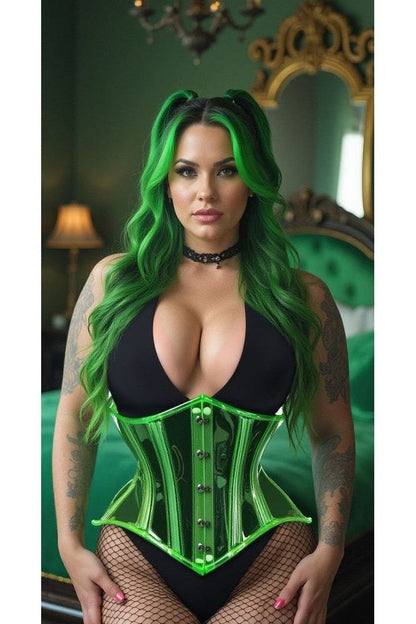 Lavish Green Clear Curvy Underbust Waist Cincher Corset