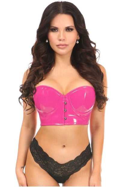 Lavish Hot Pink Patent PVC Underwire Short Bustier