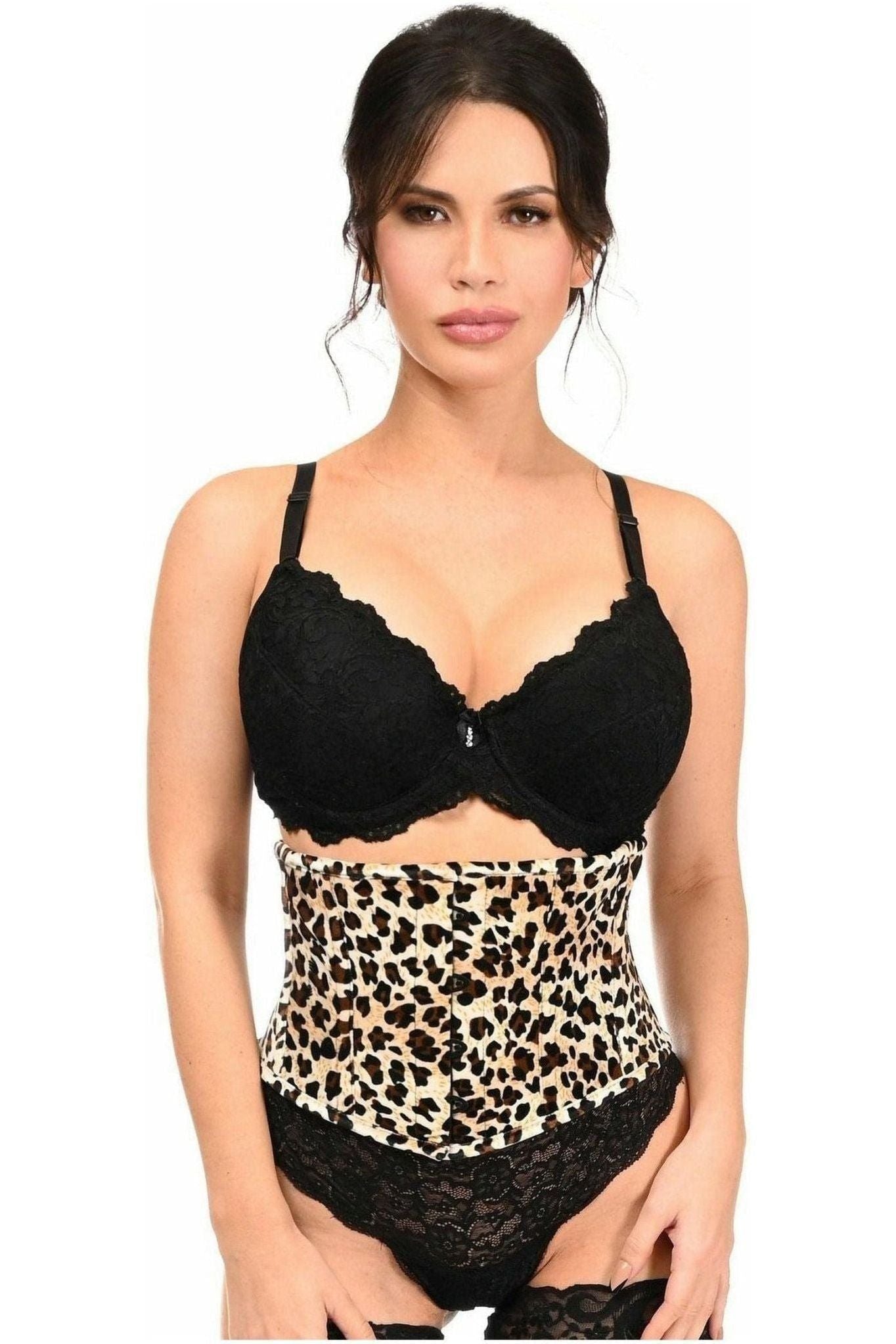 Lavish Leopard Velvet Mini Cincher Corset