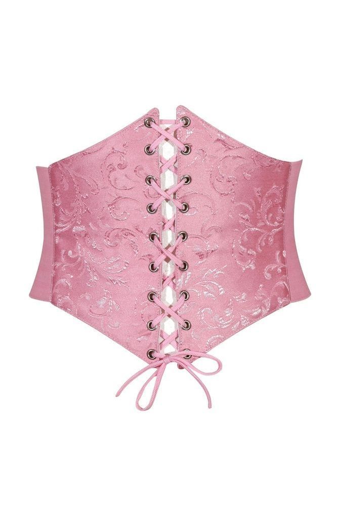 Lavish Lt Pink Brocade Corset Belt Cincher