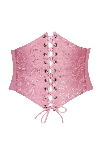 Lavish Lt Pink Brocade Corset Belt Cincher