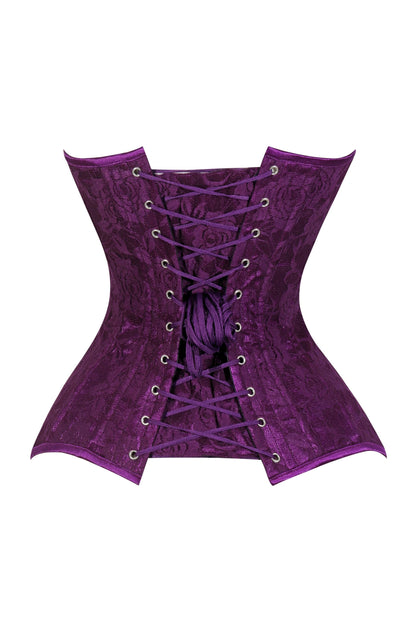 Lavish Magenta Lace Overbust Corset Sweetheart Neckline Busk Closure