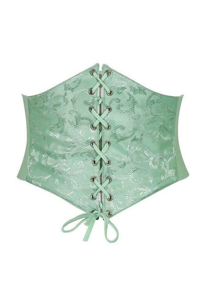 Lavish Mint Green Brocade Corset Belt Cincher