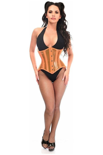 Lavish Orange Clear Curvy Underbust Waist Cincher Corset