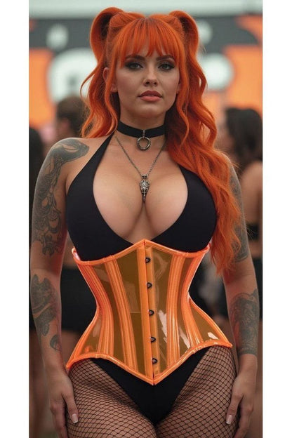 Lavish Orange Clear Curvy Underbust Waist Cincher Corset