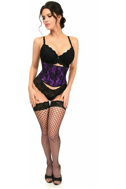 Lavish Purple w/Black Lace Overlay Mini Cincher