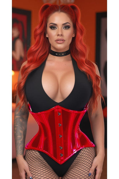 Lavish Red Clear Curvy Underbust Waist Cincher Corset
