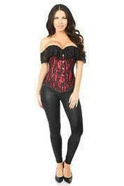 Lavish Red Lace Off-The-Shoulder Corset