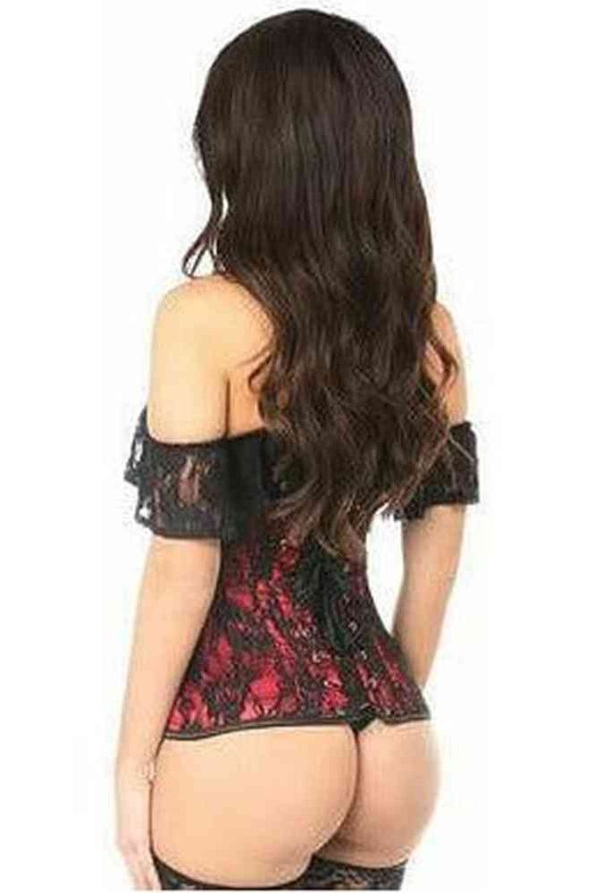 Lavish Red Lace Off-The-Shoulder Corset