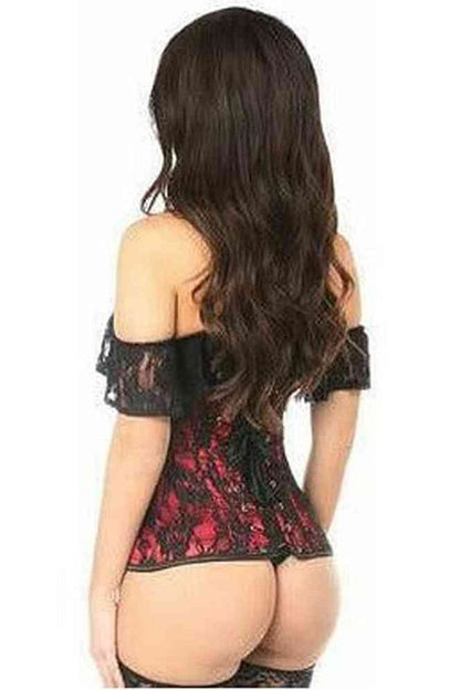 Lavish Red Lace Off-The-Shoulder Corset