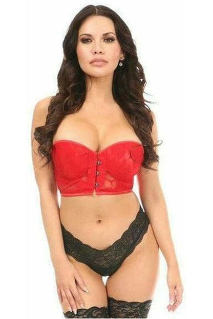 Lavish Red Lace Underwire Short Bustier