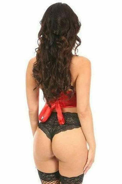 Lavish Red Lace Underwire Short Bustier