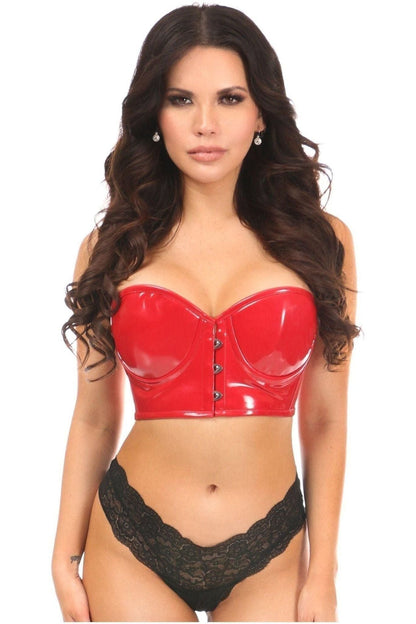 Lavish Red Patent PVC Underwire Short Bustier