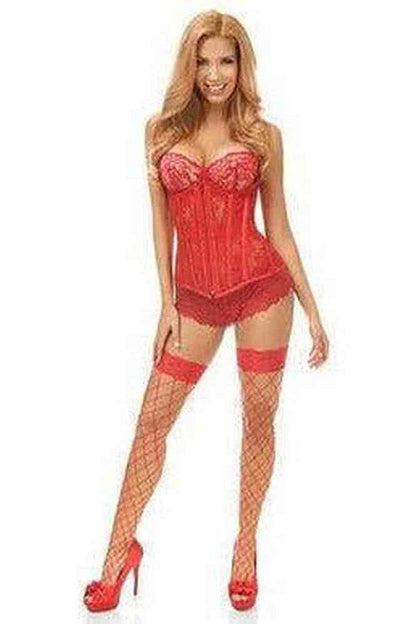 Lavish Red Sheer Lace Under Bust Corset