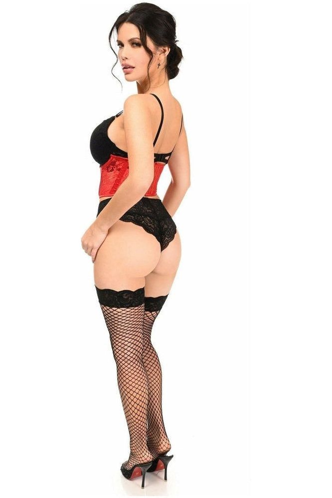 Lavish Red Sheer Lace Underwire Waist Cincher Corset