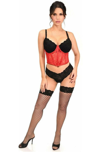 Lavish Red Sheer Lace Underwire Waist Cincher Corset