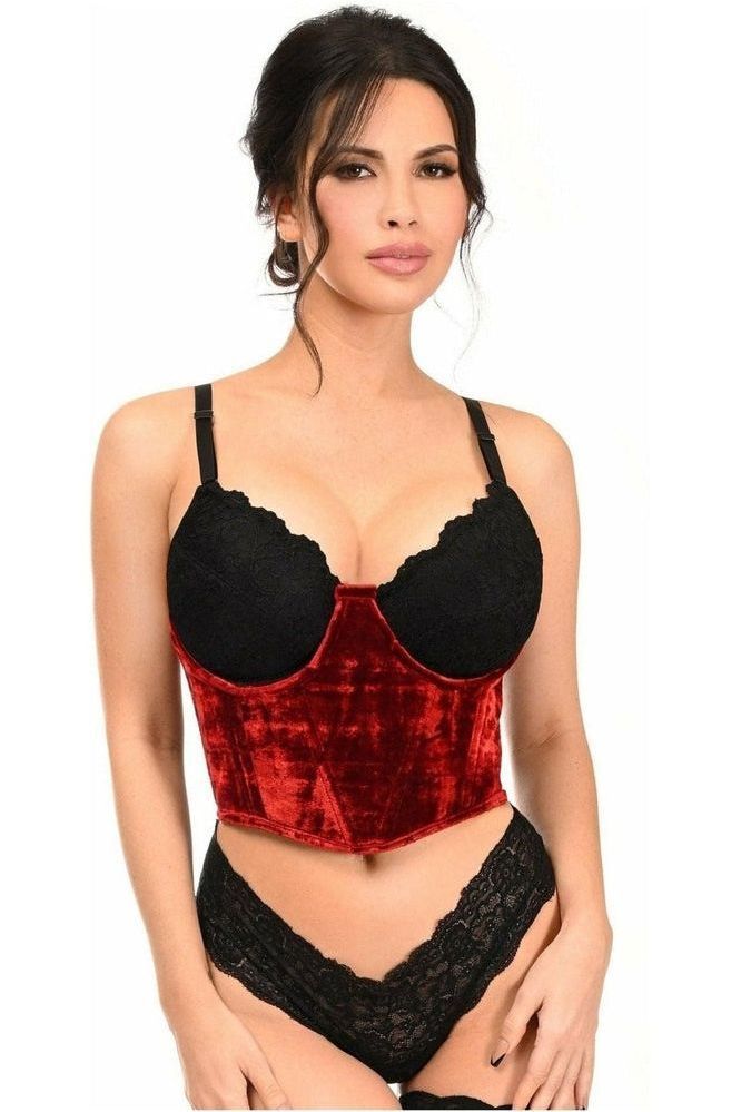 Lavish Red Velvet Underwire Waist Cincher Corset – Unspoken Fashion