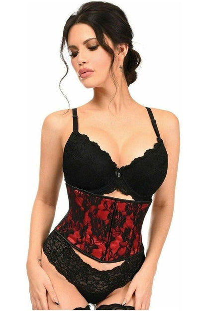 Lavish Red w/Black Lace Overlay Mini Cincher
