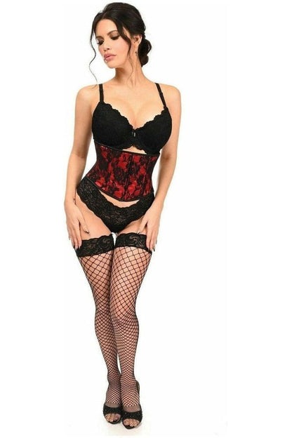 Lavish Red w/Black Lace Overlay Mini Cincher