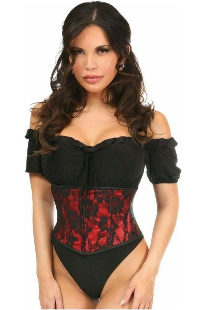 Lavish Red w/Black Lace Overlay Mini Cincher