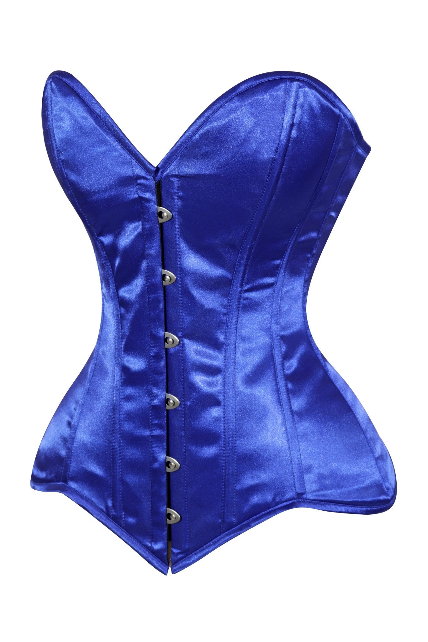 Lavish Royal Blue Overbust Corset Sweetheart Neckline Busk Closure