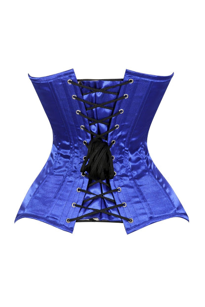 Lavish Royal Blue Overbust Corset Sweetheart Neckline Busk Closure