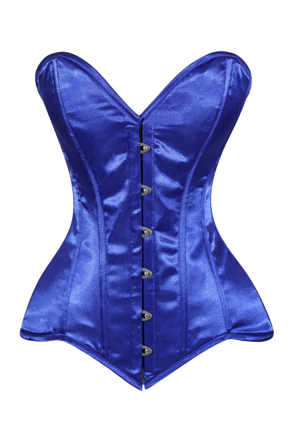 Lavish Royal Blue Overbust Corset Sweetheart Neckline Busk Closure