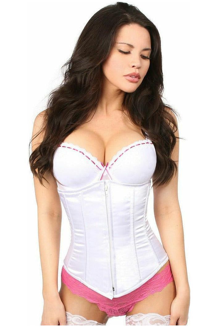 Lavish White Underbust Zipper Corset