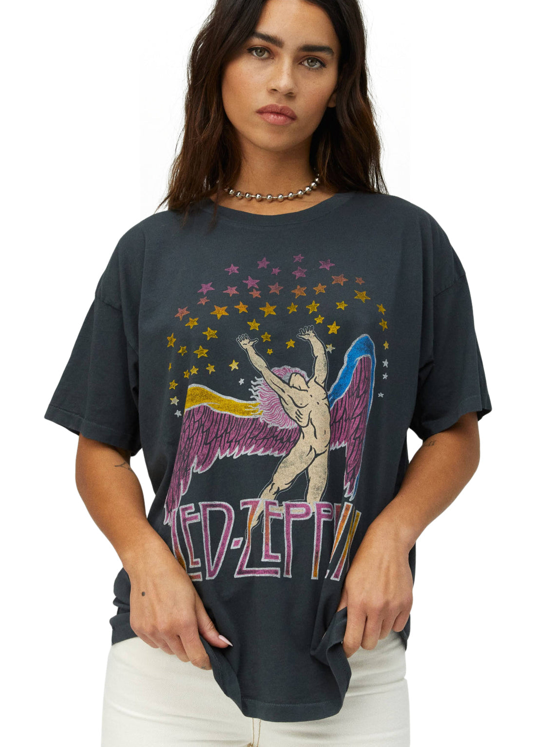 Led Zeppelin Swan Song Oversized Band Tee by Daydreamer LA