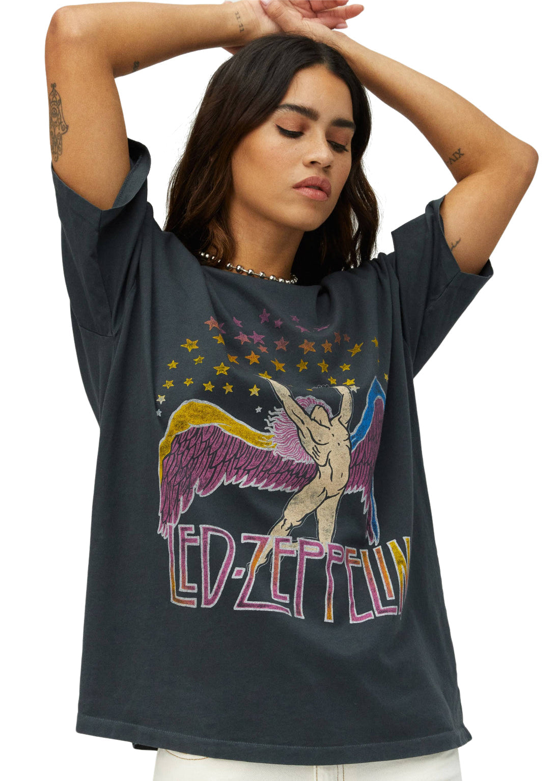 Led Zeppelin Swan Song Oversized Band Tee by Daydreamer LA