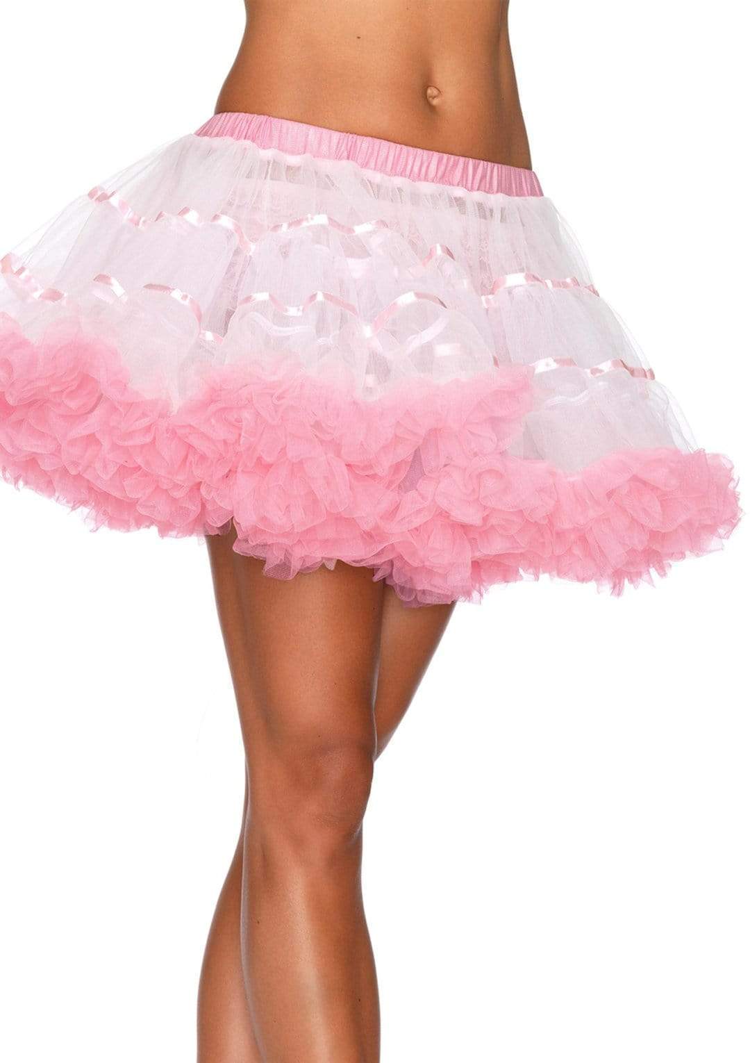Layered Satin Striped Tulle Petticoat Skirt