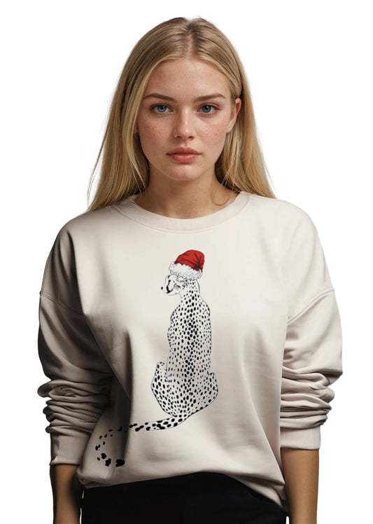 Beige Leopard Christmas Sweater