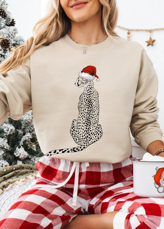 Beige Leopard Christmas Sweater