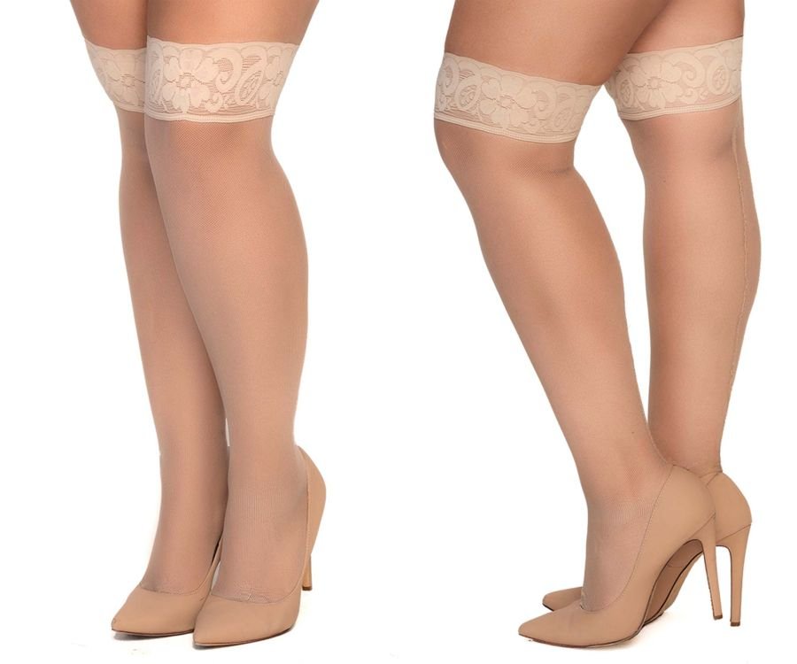 Mapale 1101 Mesh Thigh Highs Color Nude - Unspoken Fashion