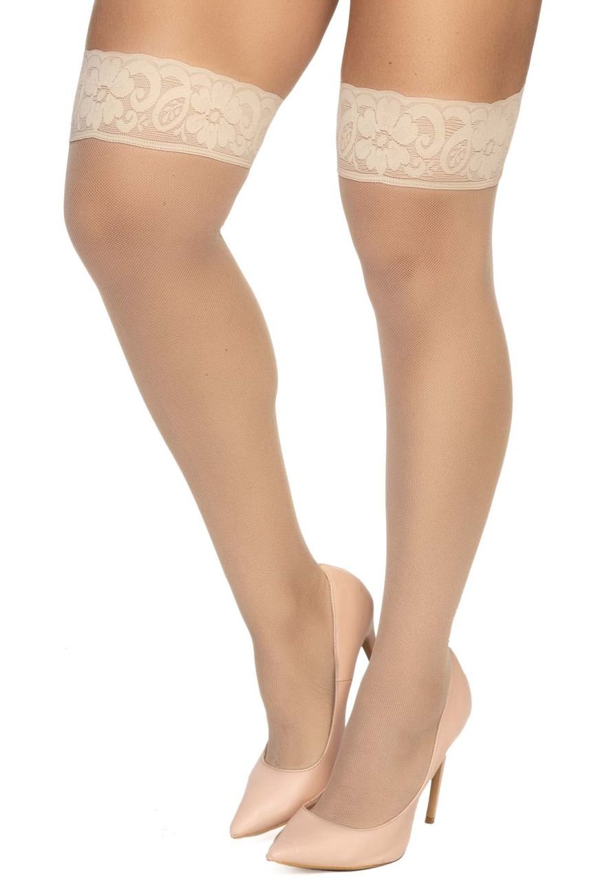 Mapale 1101 Mesh Thigh Highs Color Nude - Unspoken Fashion