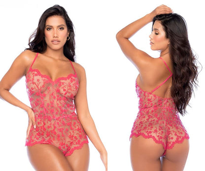 Mapale 7543 Romper - Babydoll Color Cherry - Unspoken Fashion