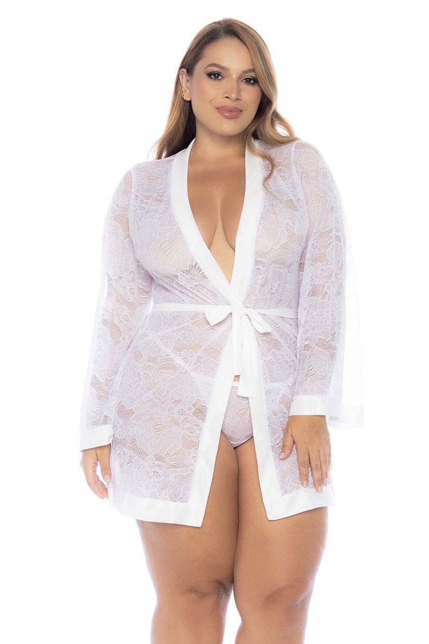 Mapale 7611X Curvy Size Robe Color White - Unspoken Fashion